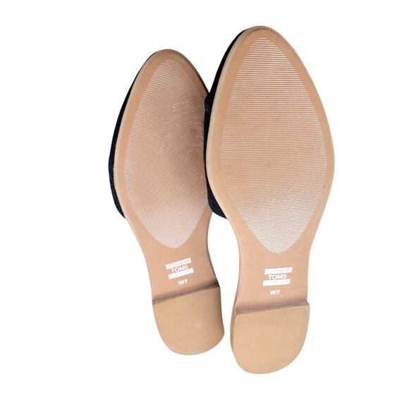 Toms Jutti Flats Womens 7 Black Suede Gray D'Orsay Colorblocked Pointed Toe - Picture 6 of 9